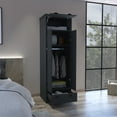 thumbnail image 5 of DUOSONG Falkland Armoire With 1 Drawer And 1 Hinged Drawer With Handles Black Particle Board Furniture Bedroom Furniture Dressers, Chests & Wardrobes, 5 of 8