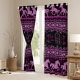 thumbnail image 2 of jejeloiu Farm Horse Dreamcatcher Black Out Curtains,Aztec Geometric Pattern Curtains Pack of 2 (42x63 Each),Purple Black Bedroom Curtains For Boys,Microfiber Bedroom Decor, 2 of 6