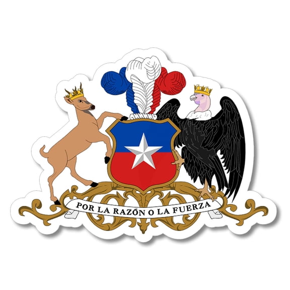 Chilean Coat of Arms Chile Flag Car Truck Vinyl Sticker Decal 4" Inches
