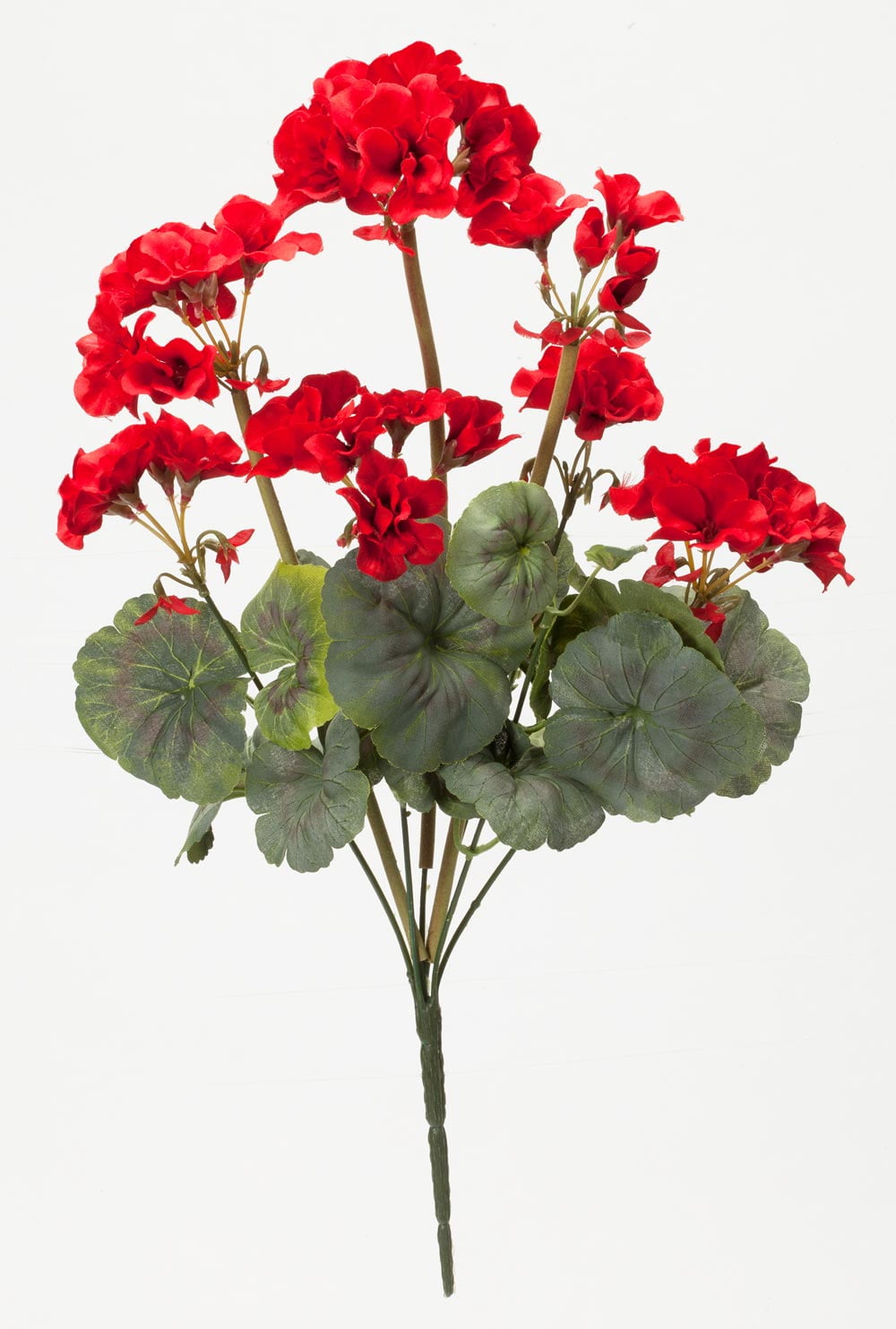 OakRidge Silk Geranium Bush – Artificial Flowers Outdoor Décor – Red ...