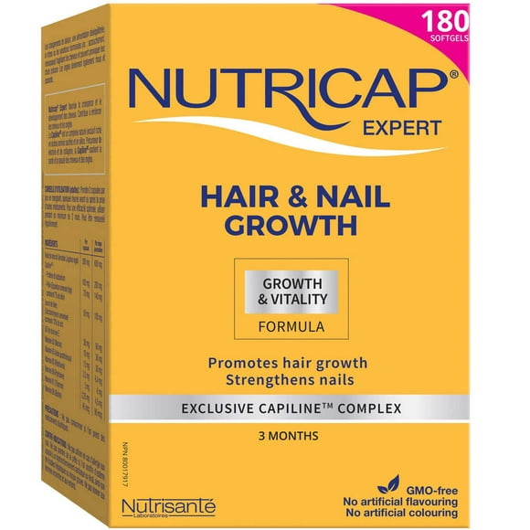 Nutricap Cheveux et Ongles, 180 gels Mous / Cheveux et Ongles Supplément / Cheveux et Ongles en Bonne Santé