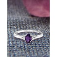 thumbnail image 3 of JewelersClub Amethyst Gemstone Ring Birthstone Jewelry – Sterling Silver Ring Jewelry with White Diamond Accent – Gemstone Rings with Hypoallergenic Silver Band, 3 of 6