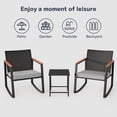 thumbnail image 4 of Asofer 3 Pieces Patio Bistro Wicker Chairs , All-Weather Outdoor Rattan Conversation Set with Glass Table for Lawn, Poolside, Porch, 4 of 9