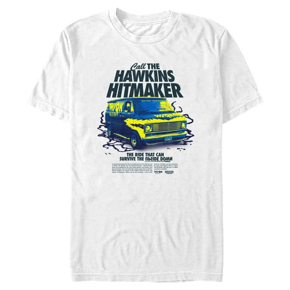 Netflix Men's Stranger Things Neon Van Call The Hawkins Hitmaker T Shirt