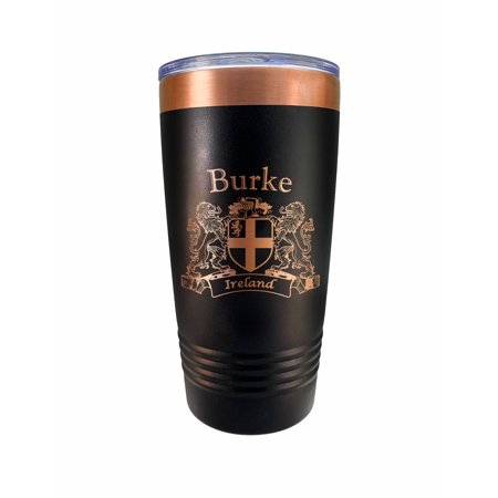 Burke Irish Coat of Arms Black Travel Mug
