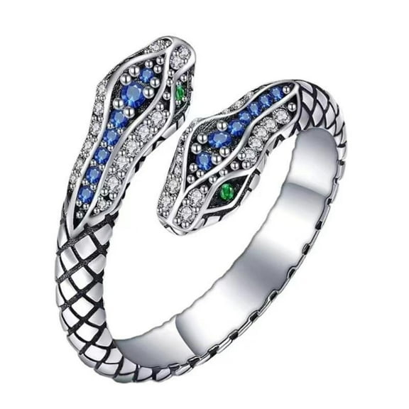 WINDLAND Vintage Snake Ring Alloy Open Rings Adjustable Animal Ring Punk Finger Ring