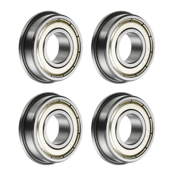 FR8ZZ Flanged Ball Bearing, 1/2" x 1 1/8" x 5/16" Chrome Steel Double Shielded ABEC1 Flange Bearings,4 Pack