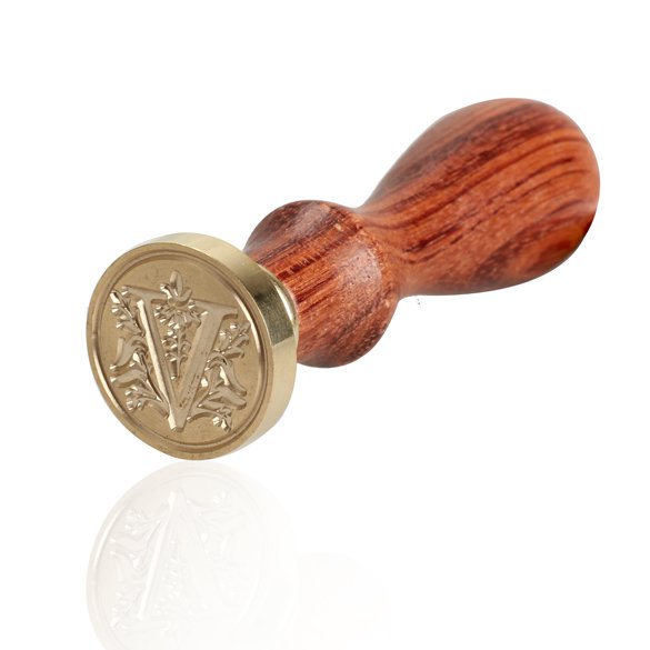 Cuadros Decorativos Sello de cera vintage Sello chapado en oro Alfabeto Letra V Empuñadura de madera Sywqhk Nuevos Originales