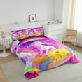 thumbnail image 3 of Erosebridal Girly Unicorn Bedding King Comforter Set , 3 Pieces, Stars Reversible, 3 of 6