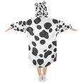 thumbnail image 2 of FORMRS Wearable Blanket Hoodie with Sleeves for Kids Cozy Flannel Sweatshirt, Cow Spots, 2 of 7