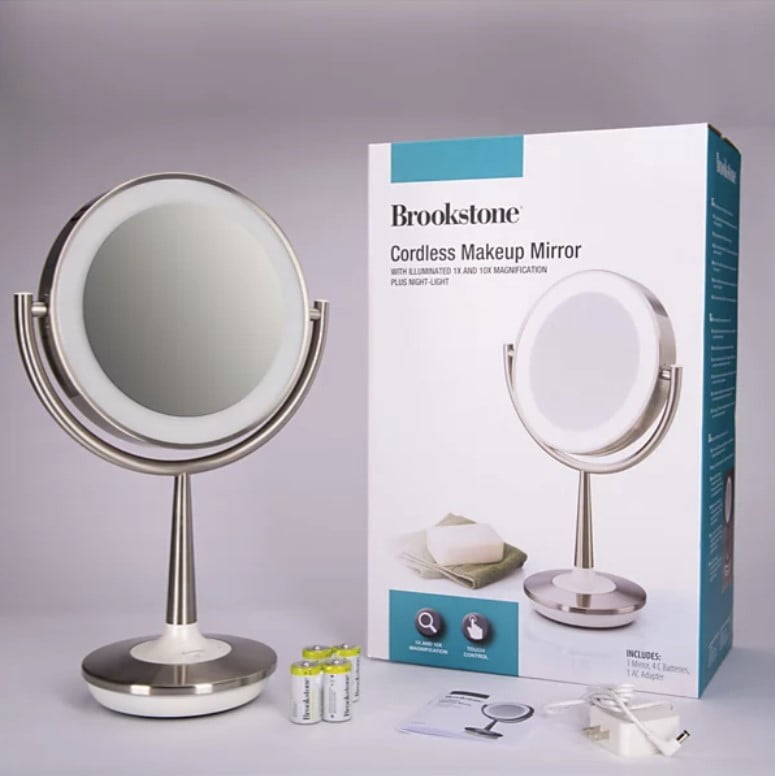Brookstone Cordless Illuminated Makeup Mirror