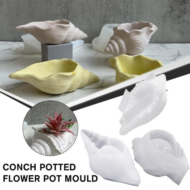 Decorative Objects Figurines Conch Flowerpot Silicone Molds DIY