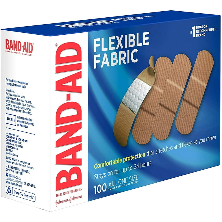 Vintage 1980 Band-Aid Flexible Fabric Tin Johnson & Johnson Bandages  (DE100)