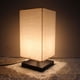 thumbnail image 4 of Sifang Lámpara de mesa de lino estilo chino estilo japonés madera maciza dormitorio mesita de noche lámpara estudio sala de estar lámpara de mesa decorativa, 4 of 5