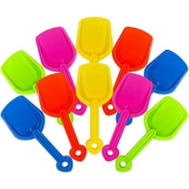 Zhuge 10 Pack 7.7" Long Handle Plastic Scoops Sand Shovels for Sand and Beach,5 Colors