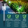 Solar Path Lights, 12 Pcs Stainless Steel Solar Garden Light, Color