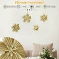 thumbnail image 3 of 4 PCS Gold Metal Flowers Wall Decor 9.8" 3D Multi-layer Modern Floral Art for Living Room Home Decor & Bedroom Hanging Wall Decoration for Hallway Small Shabby Chic Home Accessories Mounted Gifts, 3 of 16