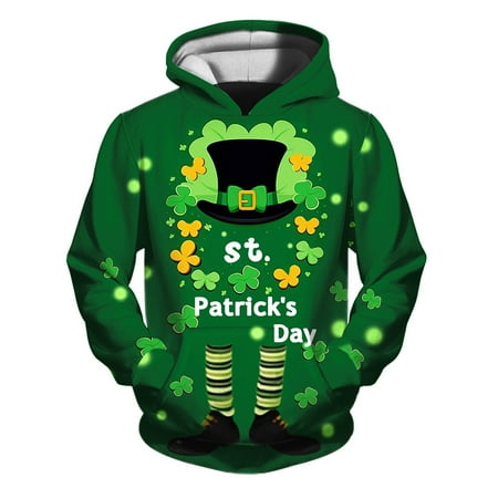 

KTMKH Baby Girls Boys Pocket Hoodie Sweatshirt Little Boys Girls Kids Hooded Unisex Sweatshirt 3D St. Patrick s Day Printed Pullover Hoodie Girls Boys With Pocket for 18-24 Months