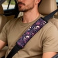 thumbnail image 5 of Xixirimido Car Seat Covers Front Seats Leather Universal Fit for Cars, Vans, Trucks, SUV, Set of 5 Car Seat Protector with Seatbelt Covers & Center Console Cover, Gothic Skulls Roses Floral, 5 of 8