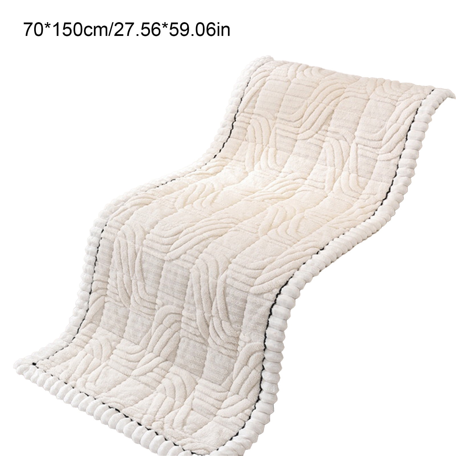 Soft Flannel Sofa Cushion for Fall and Winter, Thickened Plush One Piece Seat Cushion with Non Slip Bottom, Warm Sofa Pad for Couch Decoration and Furniture Protection, 59 x 27.6 in