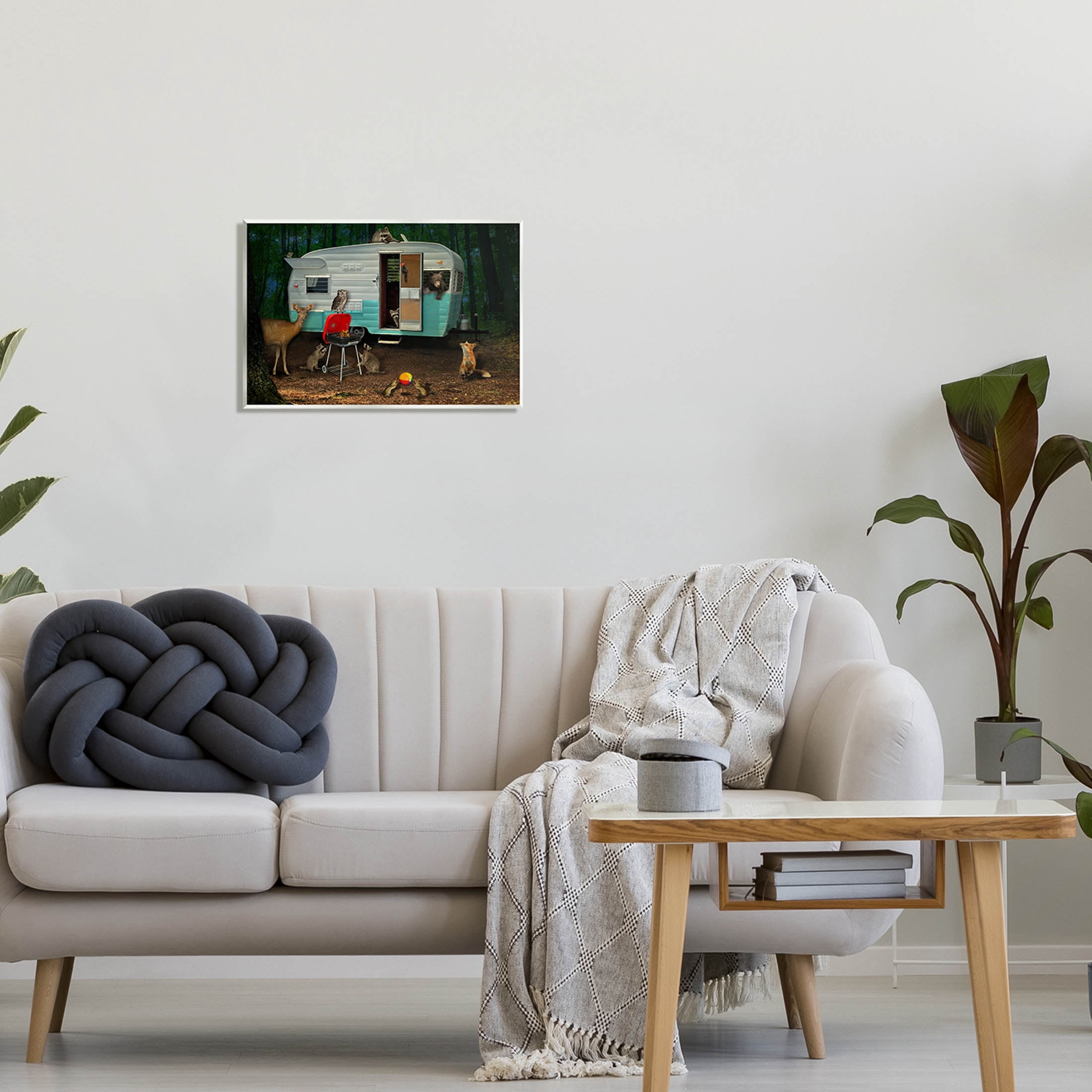 RV Camping Woodland Wildlife Animals Animals & Insects Graphic Art Unframed Art Print Wall Art