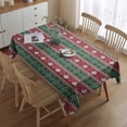 thumbnail image 2 of Red and Green Christmas Snowman Pattern Rectangle Tablecloth 60"x84",Waterproof Polyester Rectangle Table Cloth, Wipeable Spillproof Polyester Tablecloth for Dining, Camping, Indoor and Outdoor, 2 of 5