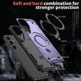 thumbnail image 4 of Funda Magnética para Samsung Galaxy S25 Funda con soporte [Compatible con MagSafe] Protección Militar contra Caídas Funda para teléfono TPU Suave Duradera a prueba de Golpes, 4 of 6