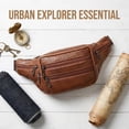 thumbnail image 3 of Leather Fanny Pack for Men & Women, Multi-Pockets Waist Belt Bag for Travel, Sports, Hiking, Cycling, Running, 2 Pack, 3 of 9