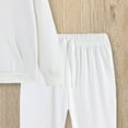 thumbnail image 5 of newwalpole Fall Outfits for Toddler Girl Boy Long Sleeve Top and Long Pants Set Toddler Sweatsuits White for Size 2-3 Years, 5 of 6