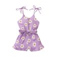 thumbnail image 1 of xiaxaixu Toddler Girl Spaghetti Straps Buttons Daisy Flower Playsuits, 1 of 9
