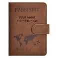 thumbnail image 3 of Passport Holders, Personalized Engraved Name Anti-lost Passport Card, RFID Blocking Credit Card Holder, PU Leather Passport Holders for Travel with Magnetic Buckle, Brown, 3 of 8