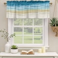 thumbnail image 2 of 2 Pack Valances for Window, Blue Summer Beach Coastal Short Curtains for Kitchen Bedroom Living Room, Nautical Beige Seaside Rod Pocket Small Window Treatment Valance Drapes 42 x 12 Inch, 2 of 8