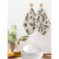 thumbnail image 2 of Sage Green Christmas Kitchen Dish Towels for Drying Dishes Set of 2, Rustic Pine Cones Xmas Botanical Waffle Weave Microfiber Hand Tea Bathroom Towels Quick Dry & Absorbent Towel 12x12, 2 of 7