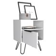 thumbnail image 5 of Begonia Nightstand, Shelf, Single Door Cabient, Hairpin Legs, White Night Stand Bedside Table Bedroom Side Table Furniture, 5 of 9