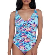 Tie Front Underwire One-Piece Swimsuit