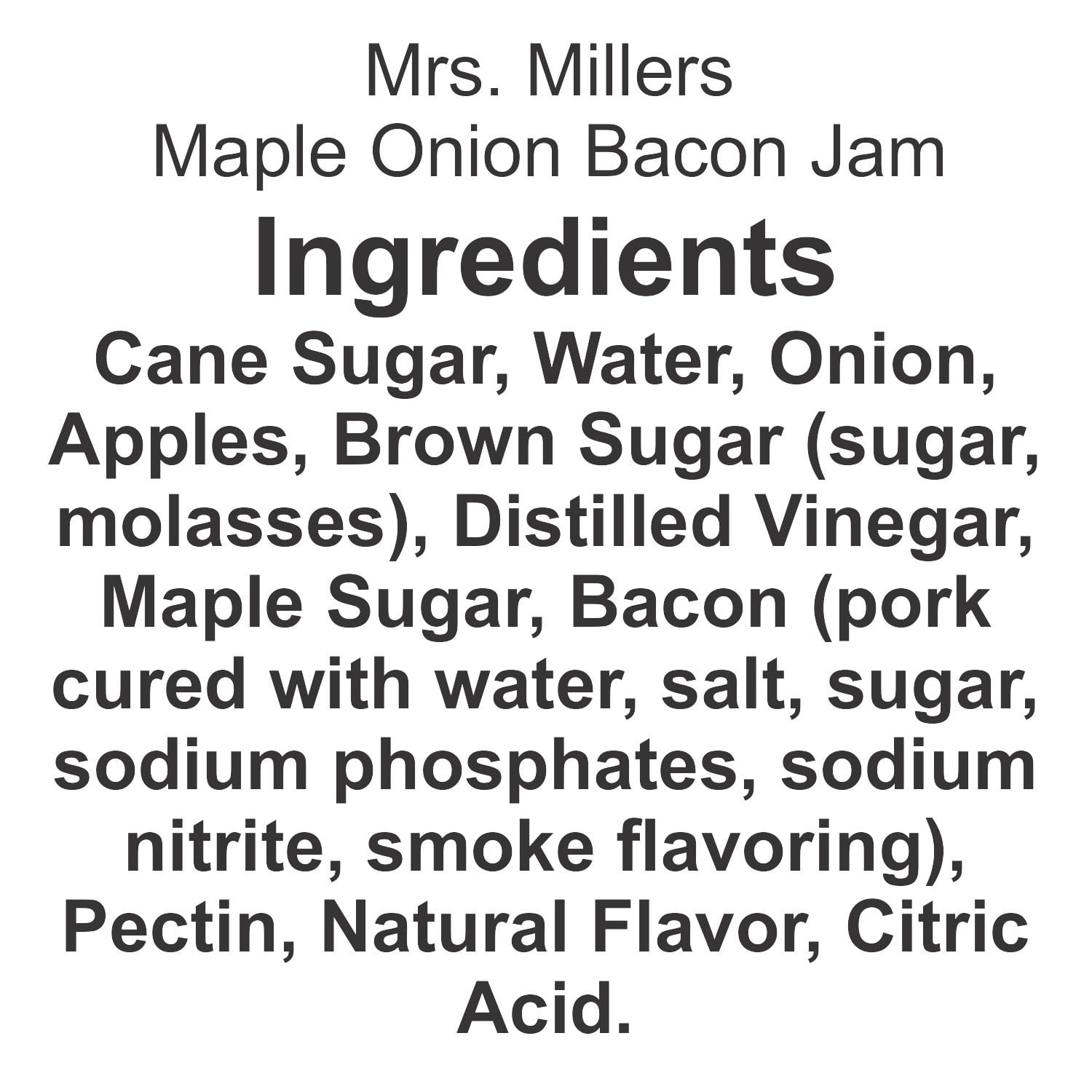 Mrs. Miller's Maple Onion Bacon Jam, 2 pack, 9 oz Glass Jars