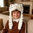 thumbnail image 4 of Tigre con gorra de 40 cm Peluche realista de tigre siberiano blanco y amarillo con gorra de dibujos animados para niños Peluche para niñas (2 estilos), 4 of 5