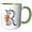 Green/White, variant on 3drose, Pretty Floral Monogram R, 11oz Two-tone Black Mug