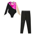thumbnail image 4 of iixpin Gymnastics Leotards for Girls Dance Unitards and Leggings Biketards 2 Piece Dance Outfits Full Body Jumpsuit Hot Pink 10, 4 of 5