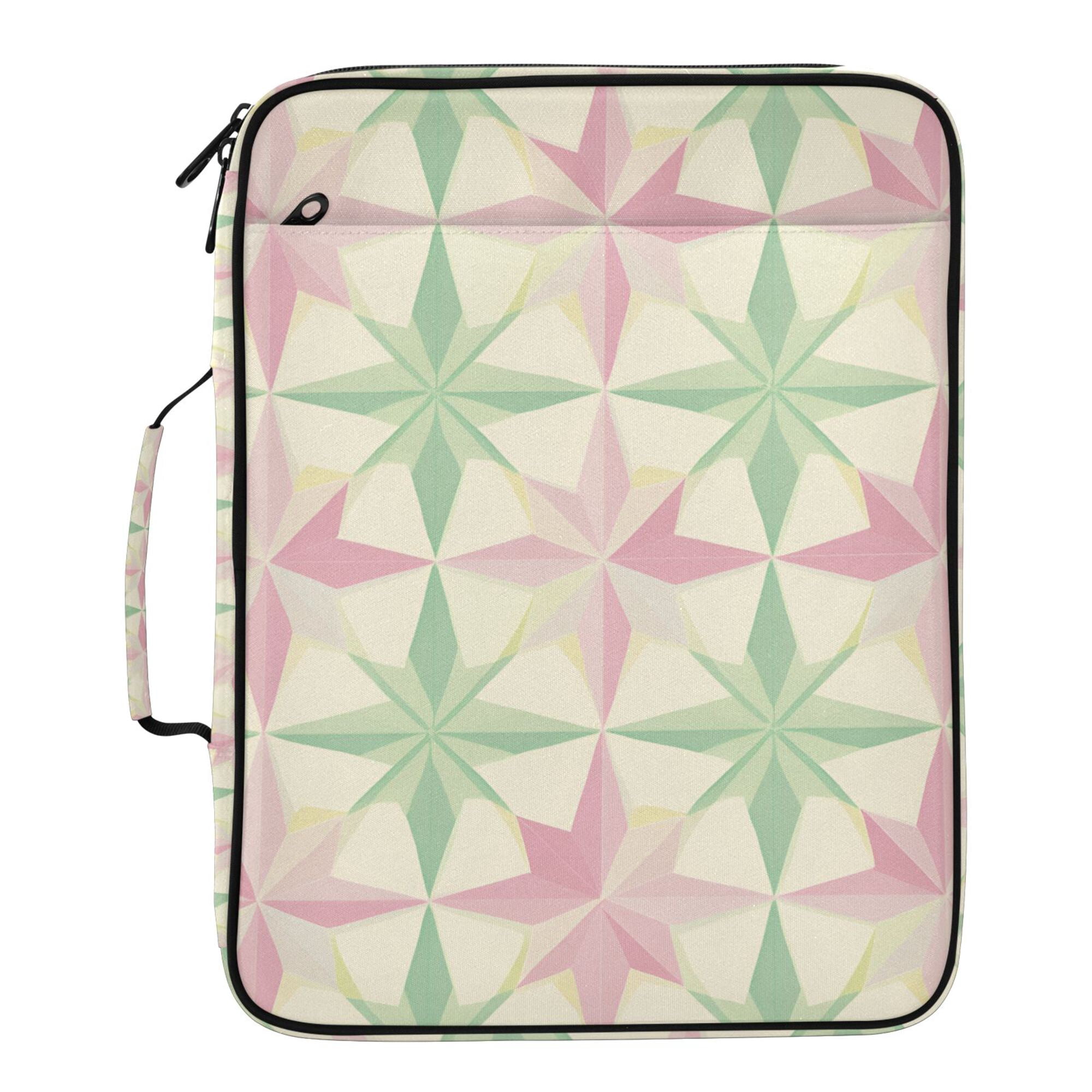 FORMRS Accordion File Folder A4 Size 7-Pocket Expanding Document Organizer Bag with 3 Ring Binder, Beige Symmetrical Stars