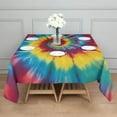 thumbnail image 3 of Colorful Rainbow Tie Dye Spiral Pattern Square Tablecloth,Waterproof Square Table Cover,Wipeable Spillproof Washable Table Cover for Home Kitchen Party Decor 42"X42"(107x107cm), 3 of 6