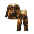 thumbnail image 1 of Balery Cute Cow Sunflower Field Pijama para Hombre de Dos Piezas con Manga Larga, Conjunto de Dormir y Descanso Suave con Bolsillos-Small, 1 of 5