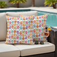 thumbnail image 5 of Easter Eggs Pillow Covers 2 Pack Spring Purple Orange Pink Green Eggs Floral Leaf Pillowcase Waterproof Outdoor Throw Pillow Cover for Patio Garden Square Cushion 24”x24”, 5 of 9