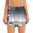 thumbnail image 4 of Lsque 3d Lighthouse in the Surf Printed Women's Running Shorts with Liner Pockets,Elastic Quick Dry Workout Athletic Gym Yoga Shorts,Womens High Waist Shorts-Large, 4 of 9