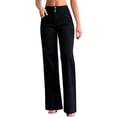 thumbnail image 1 of Jeans de pierna ancha para mujer, casuales, de cintura alta, elásticos, holgados, pantalones de mezclilla sueltos, negros, talla XX-Large., 1 of 4