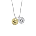 thumbnail image 2 of Delight Jewelry Goldtone Large Disc Letter - P - 3/4'' Silvertone Script Initial Disc - O - Charm Necklace, 20"+3", 2 of 4