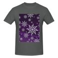 thumbnail image 4 of Bingfone Snowflake Gradient Purple Men'S Loose Fit Short-Sleeve Pocket T-Shirt, 4 of 7