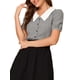 thumbnail image 5 of CAMISA DE MUJER CON CUELLO DE CONTRASTE A CUADROS Y MANGAS ABULLONADAS XL NEGRA, 5 of 6
