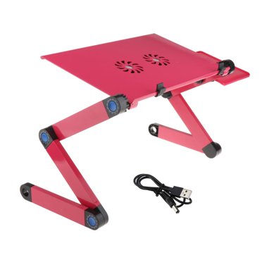 FCH Adjustable Foldable Laptop Table Stand With Cooling Fan - For Bed, Sofa