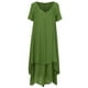 thumbnail image 5 of Nueva moda mujer vestido flojo ocasional del color sólido de manga corta boho summer maxi vestido la Abanopi Verde oscuro 3X-Large, 5 of 7